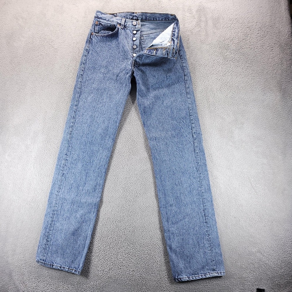VTG Levis 501 Jeans Mens 31x34 Blue Regular Straight Acid Wash Made In USA 90s